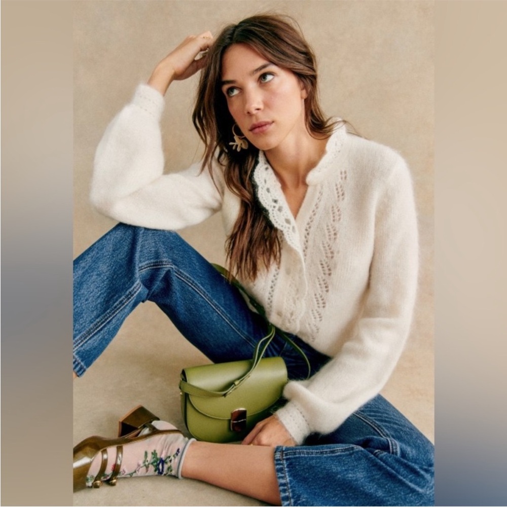 Sezane Angie Cardigan Ecru XS - Picture 3 of 6